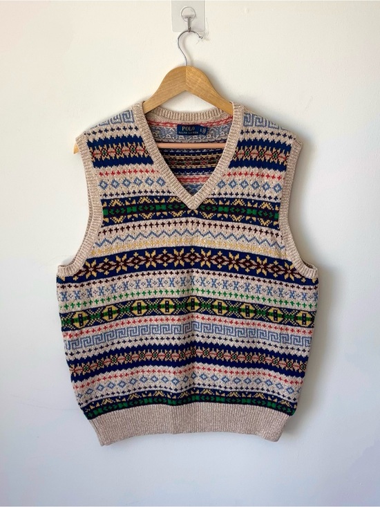Polo Ralph Lauren Other - Polo Ralph Lauren Cashmere Linen Blend Fair Isle Sweater Vest Size XL V-Neck